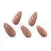 Truejoo Glitter Press On Nails Short Almond Nail 24 Piece Coffee Brown Soft Gel Fake Nails Short Coffin Stick on Nails for Women Barbie Nails Natural Fit & Reusable-Fake Nails with Jelly