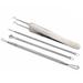 4Pcs Stainless Facial Acne Spot Pimple Remover Extractor Tool Comedone