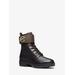 Michael Kors Rory Leather and Logo Combat Boot Black 6