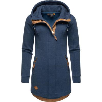 Sweatjacke RAGWEAR "Letty Intl.", Damen, Gr. S (36), blau (marine), Sweatware, 54% Polyester, 41% Baumwolle, 5% Viskose, sportlich, tailliert ca. Mitte Oberschenkel, hoch geschlossener Ausschnitt, Langarm Ärmel ohne Ärmelschlitz normaler Saum,... Image