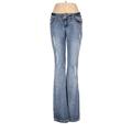 Alloy Apparel Jeans - Low Rise Flared Leg Boyfriend: Blue Bottoms - Women's Size 9 - Distressed Wash