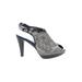 Jeffrey Campbell Heels: Slip-on Stiletto Glamorous Silver Shoes - Women's Size 8 - Round Toe