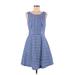 Vineyard Vines Casual Dress - A-Line: Blue Stripes Dresses - Women's Size 00