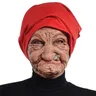 Masque facial en latex effrayant pour femmes âgées accessoires de cosplay visage effrayant