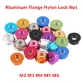 10pcs M2 M3 M4 M5 M6 Aluminum Flange Nylon Lock Nut Anodized Red/black/ blue/ light blue/ orange/