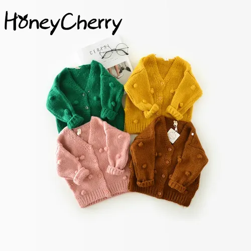 HoneyCherry Baby Mädchen Pullover Winter HandBall Pullover Strickjacke Jacke Mädchen Mädchen