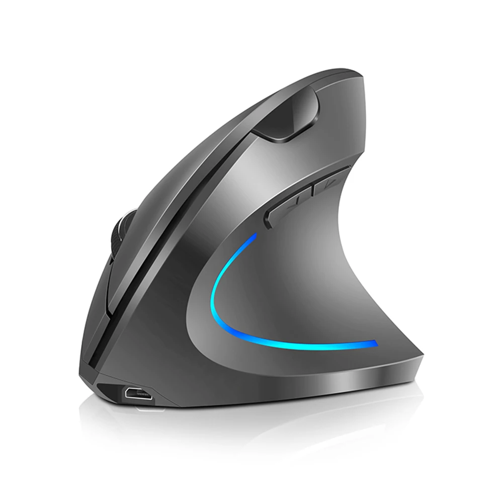 2,4g drahtlose vertikale Maus wiederauf ladbare aufrecht ergonomische Maus 3 einstellbare dpi Ebenen RGB fließendes Licht Plug n Play Maus