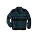 Men's Big & Tall Explorer Plush Fleece Full-Zip Fleece Jacket by KingSize in Ink Blue Snowflake (Size 6XL)