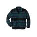 Men's Big & Tall Explorer Plush Fleece Full-Zip Fleece Jacket by KingSize in Ink Blue Snowflake (Size 3XL)