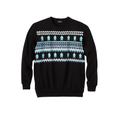 Men's Big & Tall Graphic Fleece Sweatshirt by KingSize in Yeti Fair Isle (Size 3XL)