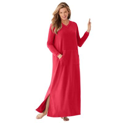 Plus Size Women's Long Sherpa Lounger by Dreams & Co. in Classic Red (Size 30/32)