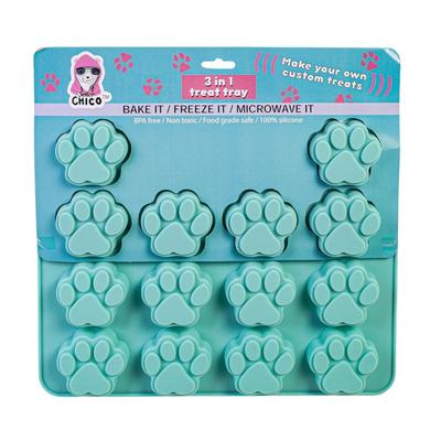 3 In 1 Silicone Baking Treat Tray by JoJo Modern Pets in Paw Print Single