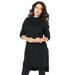 Plus Size Women's High-Low Mockneck Ultimate Tunic by Roaman's in Black (Size 18/20) Mock Turtleneck Long Sleeve Shirt