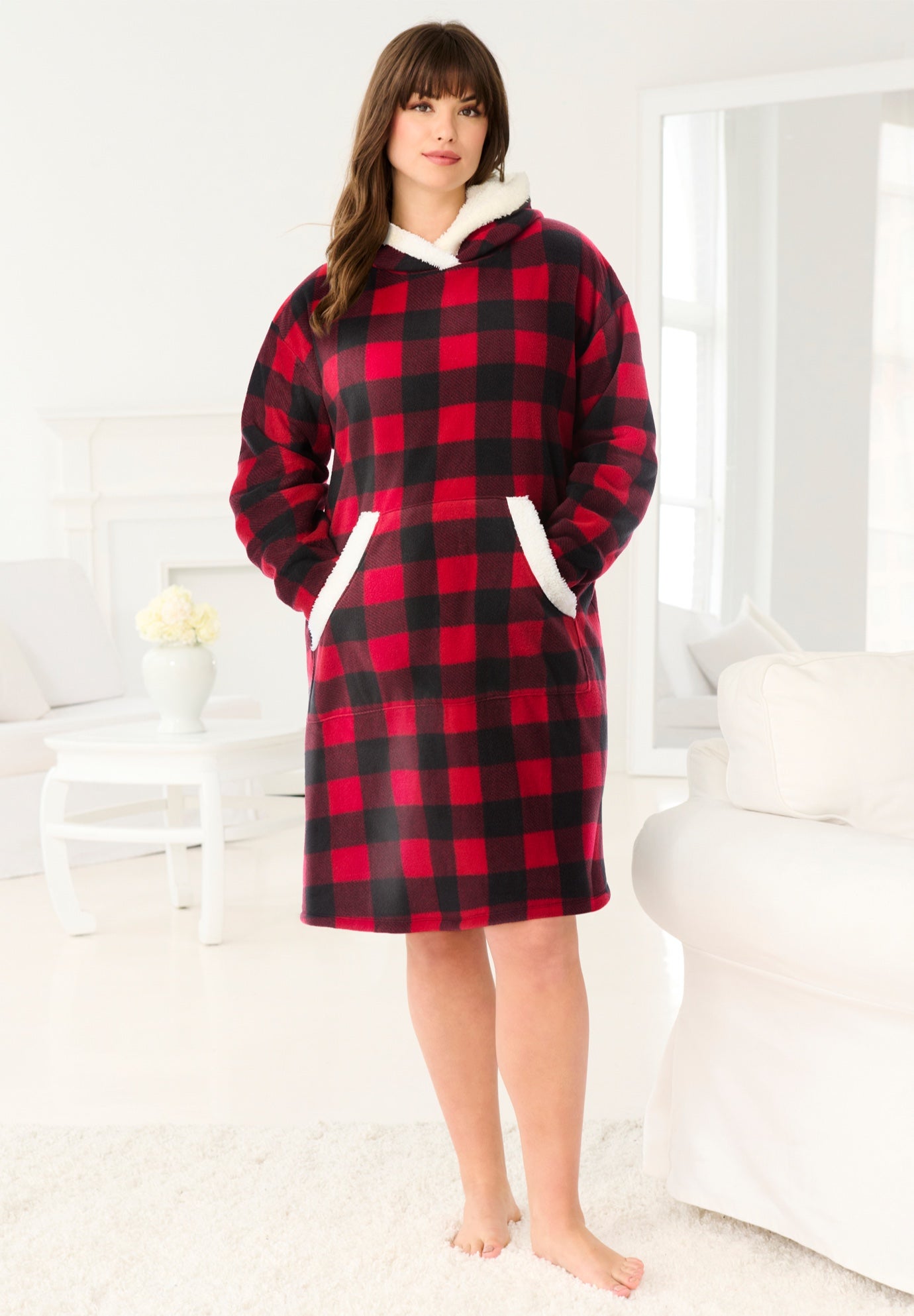 Plus Size Women's The Snuggzy by Dreams & Co. in Red Buffalo Plaid (Size M/L)