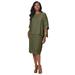 Plus Size Women's Cable Knit Cape Sweater Dress by Jessica London in Dark Olive Green (Size 18/20)