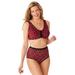 Plus Size Women's Cotton Front-Close Wireless Bra by Comfort Choice in Classic Red Plaid (Size 38 DDD)
