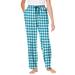 Plus Size Women's Cotton Flannel Pants by Dreams & Co. in Dark Turq Buffalo Check (Size 18/20) Pajama Bottoms