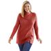 Plus Size Women's Button-Neck Waffle Knit Sweater by Woman Within in Red Ochre (Size 3X) Pullover