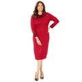 Plus Size Women's Cowl Neck Sweater Dress by Catherines in Classic Red Houndstooth (Size 4X)