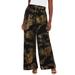 Plus Size Women's Stretch Knit Wide Leg Pant by The London Collection in Metallic Paisley (Size 30/32) Wrinkle Resistant Pull-On Stretch Knit