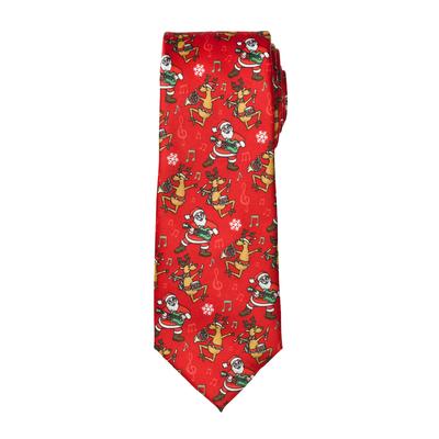 Men's Big & Tall Extra Long Novelty Holiday Tie by KS Signature in Guitar Santa Necktie