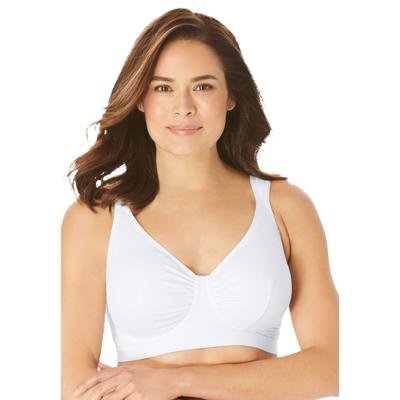 Plus Size Women's Evie Cotton-Comfort Leisure Bra by Leading Lady in White (Size 50 F/G/H)
