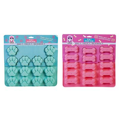 3 In 1 Silicone Baking Treat Tray by JoJo Modern Pets in Dog Bone Paw Print Set