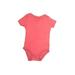 Carter's Short Sleeve Onesie: Pink Print Bottoms - Size 12 Month