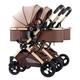 Double Infant Stroller Pushchairs,Baby Stroller Twins-Cozy Compact Twin Stroller,Twin Baby Pram Stroller,Double Seat Tandem Stroller with Tandem Seating (Color : Khaki)