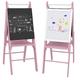 AIYAPLAY Art Easel for Kids with Paper Roll, Height Adjustable Double-Sided Kids Whiteboard Chalkboard, 3 in 1 Easel for Toddlers, for Ages 3-6 Years - Pink