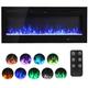 FIDOOVIVIA Electric Fireplace, 50"Electrical Fire Recessed and Wall Mounted, Media Wall Fireplace with 9 Flame Colour Effect & Remote Control, 2 Heat 900W & 1800W, Overheat Protection, Log Set&Crystal