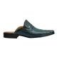 Mens Classic Backless Shoes Snakeskin Effect Real Leather Slip on Half Loafers Mules [ M139-695-BLUE-44 ]