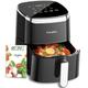 Air Fryers 4L,Fabuletta1680W Compact Air Fryers with 9 Presets, Max 230℃ Setting Digital Air Fryer Oven with Rapid Air Circulation, Digital Display,Shake Reminder,Nonstick & Dishwasher, Quiet