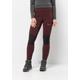 Trekkinghose JACK WOLFSKIN "KAMMWEG TIGHTS W", Damen, Gr. S (36), Normalgrößen, braun (schwarz, maroon), 1. OBERSTOFF 59% POLYAMID, 22% POLYESTER, 19% ELASTHAN 2. OBERSTOFF 88% POLYESTER, 12% ELASTHAN FUTTER 75% POLYAMID, 25% ELASTHAN, Hosen