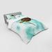 East Urban Home Cute Baby Turtle Swimming in Abstract Waters Serene Nature Picture Duvet Cover Set Microfiber in Blue/Brown | Wayfair