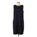 Lauren by Ralph Lauren Casual Dress - Shift Crew Neck Sleeveless: Black Solid Dresses - Women's Size 8