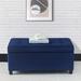 Wade Logan® Flip Top Storage Bench Linen/Solid + Manufactured Wood/Wood/Upholstered/Fabric in Blue | Wayfair D47FAAD06E724E53A541292CA11B54B7