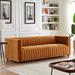 Willa Arlo™ Interiors Sigrid 85" Mid Century Modern Luxury Velvet Couch Velvet in Orange | 27.6 H x 84.7 W x 34.2 D in | Wayfair