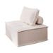 Convertible Chair - Ebern Designs Thendara 33.46" Wide Tufted Velvet Convertible Chair Velvet in White/Brown | Wayfair