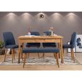 East Urban Home Salmon 6 - Person Dining Set Wood/Upholstered in Brown | 29.5 H x 29.5 W x 47.2 D in | Wayfair 1C836B0D7B4A4DB28F2457A100C5574B