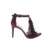 Louise Et Cie Heels: Burgundy Print Shoes - Women's Size 7 - Open Toe