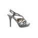 White House Black Market Heels: Slingback Stilleto Boho Chic Brown Print Shoes - Women's Size 8 1/2 - Open Toe