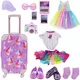 Doll Clothes Purple Series Dress Doll Shoes Skirt Umbrella Luggage Suitable For 18 Inch Girl And 43