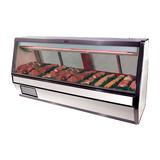 Howard-McCray SC-CMS40E-10-S-LED 124 1/2" Full Service Red Meat Case w/ Straight Glass - (5) Levels, 115v, Silver
