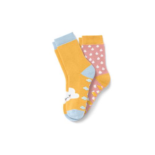 2 Paar Kleinkind-Antirutsch-Socken, rosa