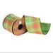 Vickerman 714201 - 4"x10yd Green/Yellow/Plaid Ribbon (Q224116) Plaid Patterned Christmas Ribbons