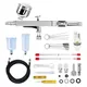 Airbrush-Kit Dual-Action-Schwerkraft-Airbrush-Spritzpistole mit 0.2/0.3/0 5mm Nadeln Set