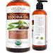 velona Jojoba Oil USDA Certified Organic - 8 oz (With Pump) | 100% Pure and Natural | Golden Unrefined Cold Pressed Hexane Free | Moisturizing Face Hair Body Skin Care Stretch Marks Cuticles