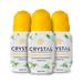 Crystal Deodorant - Mineral Roll on Vegan Deodorant for Women and Men Chamomile & Green Tea - 2.25 fl. oz. (3 Pack) (Packaging May Vary)