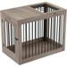 Furpezoo Large Dog Crate Wooden Pet Kennel End Table Dog Cage with 2 Doors Gray 40 L